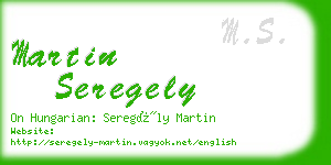 martin seregely business card